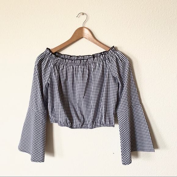 Gingham Bell-Sleeve Blouse - Picture 5 of 5